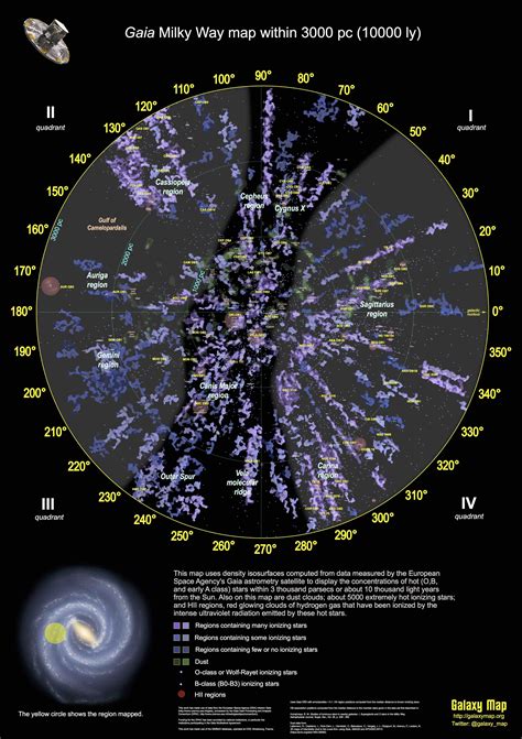 the milky map is shown in blue and white, as well as an image of its surroundings