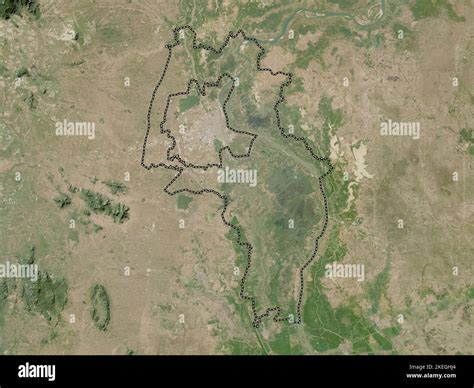 Kandal, province of Cambodia. Low resolution satellite map Stock Photo ...