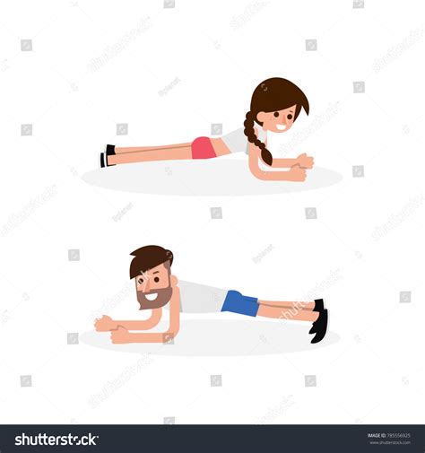 Plank Exercise Flat Design Cartoon Vector Stock Vector (Royalty Free) 785556925 | Shutterstock