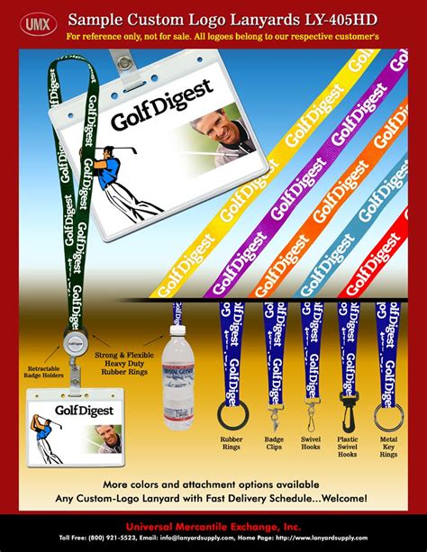 GolfDigest Lanyard - Sample Custom Logo Lanyards