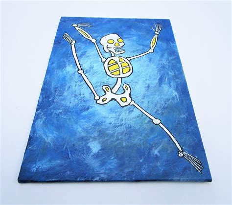 Skeleton Dance ORIGINAL ACRYLIC PAINTING 5 X 7 - Etsy