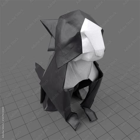 Origami cat Stock 3D asset | Adobe Stock