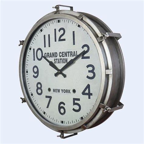 Large Industrial Metal Wall Clock - Grand Central Station - 26" Diameter - Wall Clocks