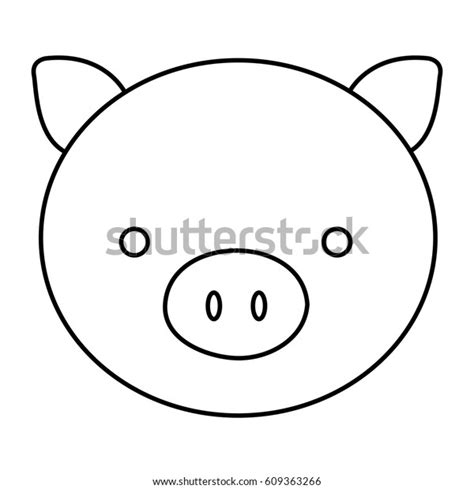 Silhouette Face Cute Pig Animal Farm Stock Vector (Royalty Free) 609363266 | Shutterstock