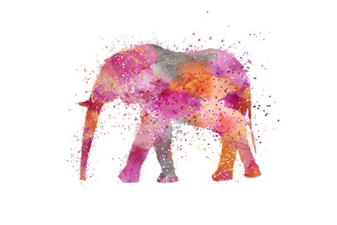 Colorful Watercolor Elephant Wallpaper - Vibrant & Playful | Happywall