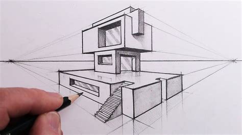 How to Draw a Building in 2-Point Perspective: Step by Steps | Perspective drawing, Perspective ...