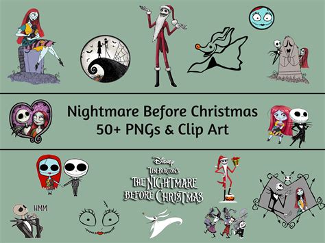 Nightmare Before Christmas NMBC Pngs Clipart Bundle Clip Art - Etsy