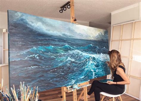 Paintings of Waves by Vanessa Mae Capture Motion of the Splashing Sea