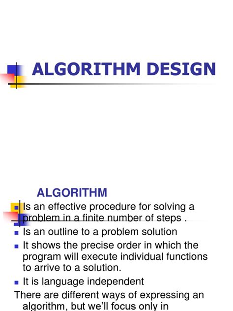 2.2 Algorithm Design | Algorithms | Control Flow