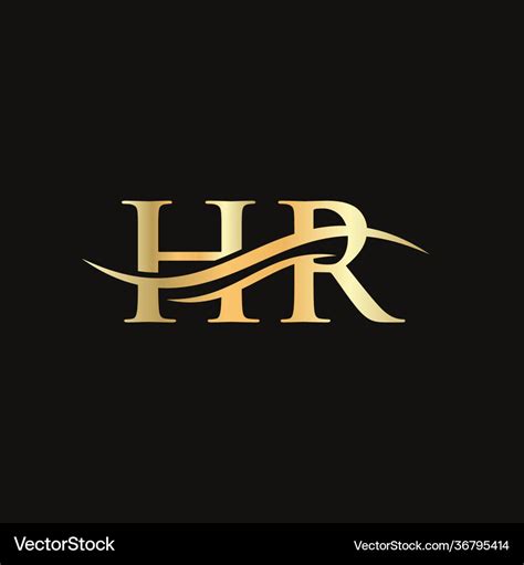 Hr logo design initial letter logo design Vector Image