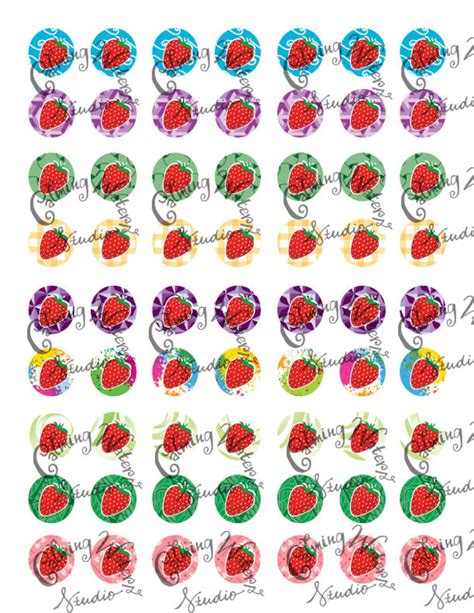 Strawberry Stickers Printable Sticker Sheet Strawberries | Etsy