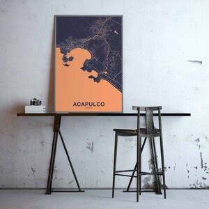 ACAPULCO Mexico Poster Color Hometown City Print Modern Home Decor Office Decoration Wall Art ...