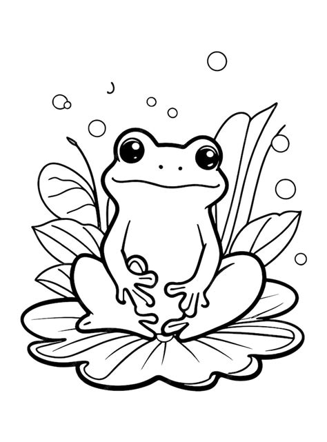 Premium Vector | Frog coloring page line art illustration and vector art