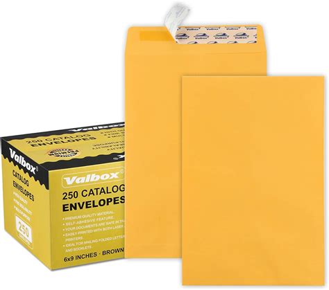 Buy ValBox 6x9 Self Seal Catalog Security Envelopes 250 Count Small ...