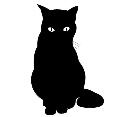 Premium Vector | Black silhouette cat sitting vector, isolated