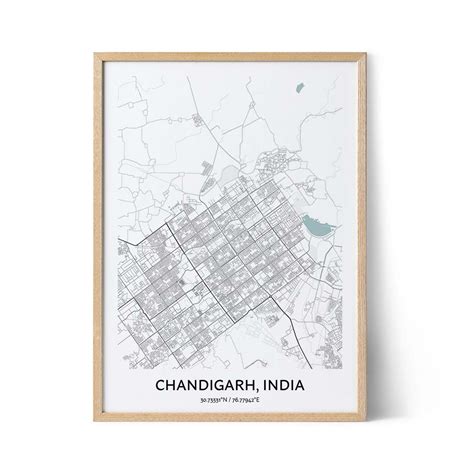 Chandigarh Map Poster - Your City Map Art - Positive Prints