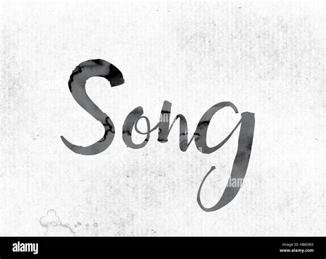 The word "Song" concept and theme painted in watercolor ink on a white ...