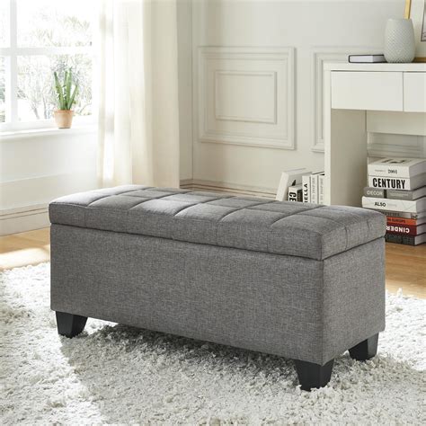 Worldwide Home Fabric Storage Ottoman, Grey - Walmart.com