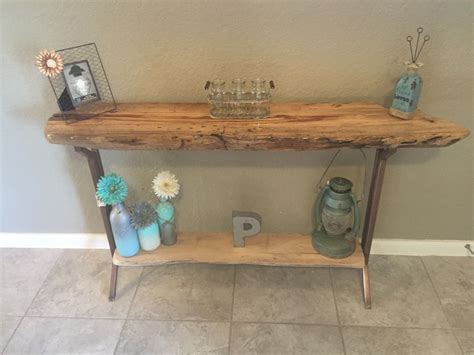 Hand Crafted Console Table,Live Edge Furniture,Entryway,Hallway,Sofa Table,Living Room by Steel ...