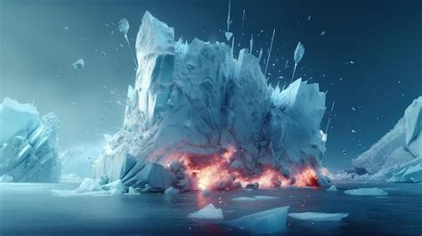 Premium AI Image | Iceberg collision disaster action scene