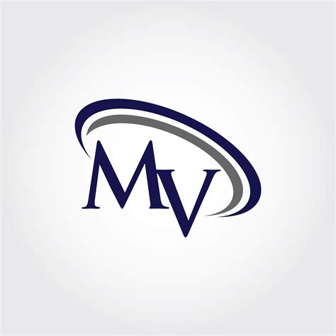 Monogram MV Logo Design By Vectorseller | TheHungryJPEG