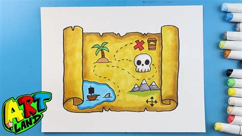 How to Draw a Treasure Map - YouTube