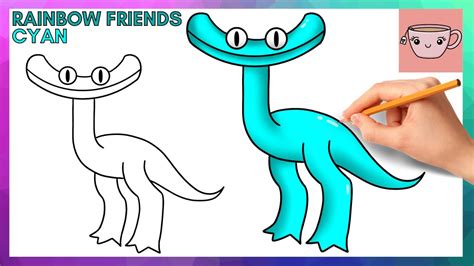 How To Draw Cyan - Rainbow Friends Chapter 2 | Easy Step By Step Drawing Tutorial - YouTube