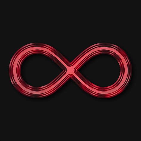 Infinity Symbol - red chrome Digital Art by Edouard Coleman