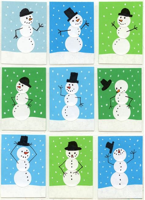 Homemade Snowman Christmas Cards