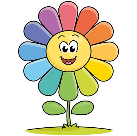 How to Draw a Rainbow Flower - Really Easy Drawing Tutorial