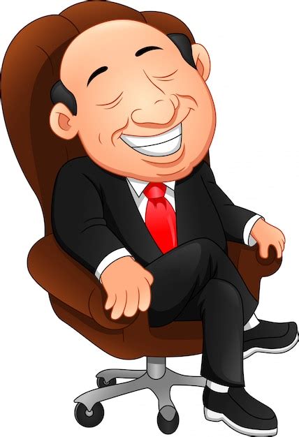 Happy boss cartoon | Premium Vector