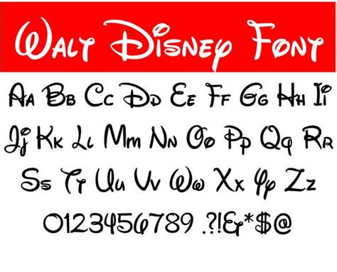 Walt Disney font svg Walt Disney letters alphabet Disney