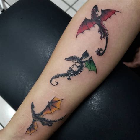 Viserion, Rhaegal & Drogon 🐲 - - - - - - - - #grimmtattoo #got #gottattoo #gameofthrones ...