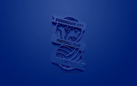 Download wallpapers Birmingham City FC, creative 3D logo, blue background, 3d emblem, English ...