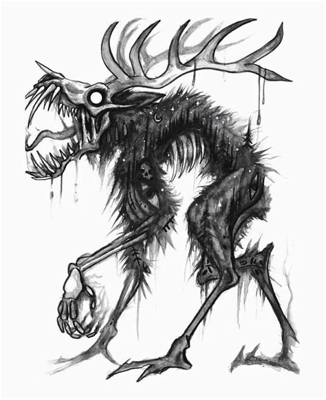 A fantastic creature | Scary art, Scary drawings, Creepy drawings