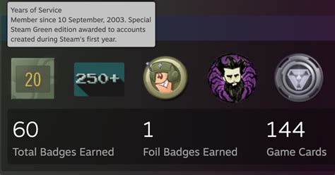 Steam Adds a Special Years of Service Badge to Celebrate 20th Birthday