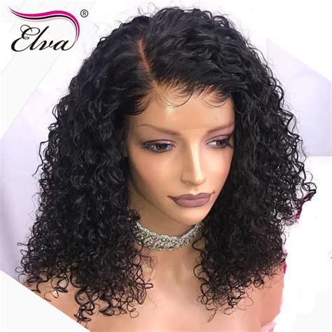 Aliexpress.com : Buy Elva Hair Full Lace Human Hair Wigs Short Curly Full Lace Wig Pre Plucked ...