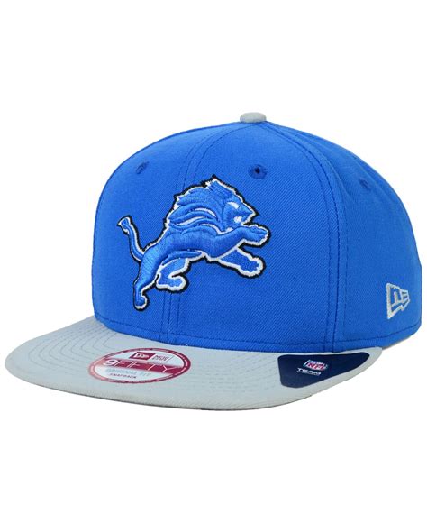 New Era Detroit Lions 9Fifty Snapback Cap in Blue for Men | Lyst