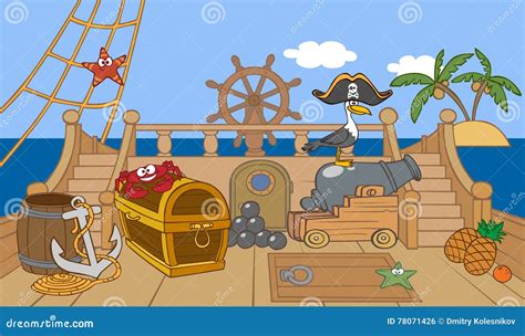 Pirate Ship Deck Cartoon