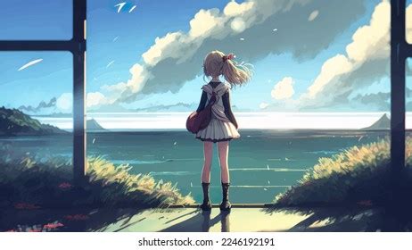 Anime Boy Standing Alone Drawing