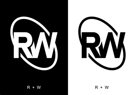 Black and white color of RW initial letter 6523781 Vector Art at Vecteezy