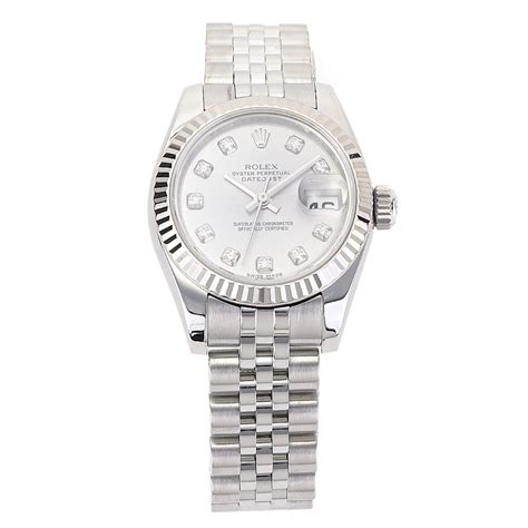 Rolex Ladies Oyster Perpetual Datejust Silver Diamond Dial 26mm | New York Jewelers Chicago