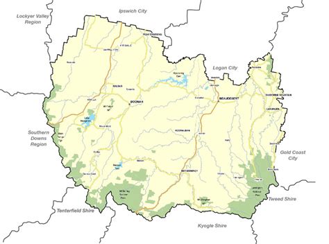 Map Of Scenic Rim Qld