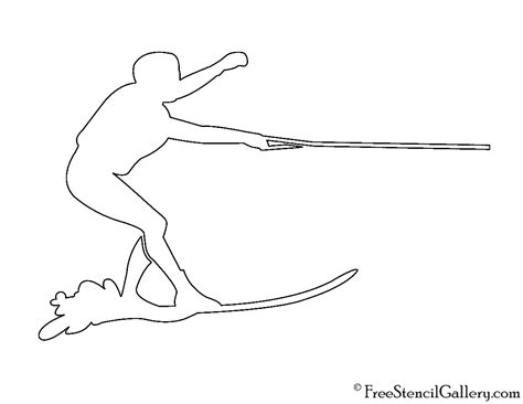 Water Skier Silhouette Stencil | Free Stencil Gallery