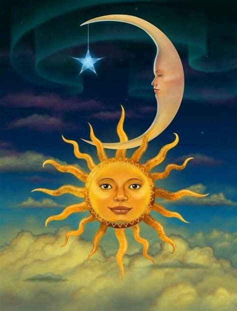 Sol y luna | Sol luna y estrellas, Arte solar, Ilustraciones