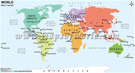 World Map With Countries Names And Capitals Hd