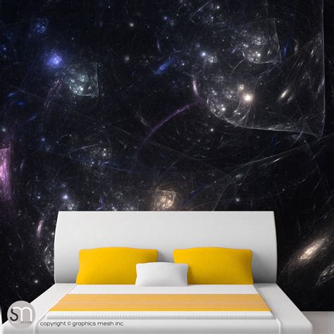 BLACK SPACE BUBBLES - Wall Mural | GraphicsMesh