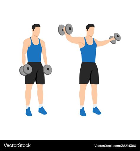 Man doing lateral side shoulder dumbbell raises Vector Image