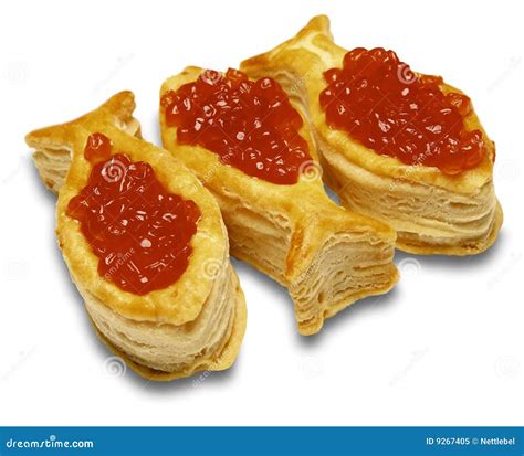 Canapes With Red Caviar Royalty Free Stock Photo - Image: 9267405