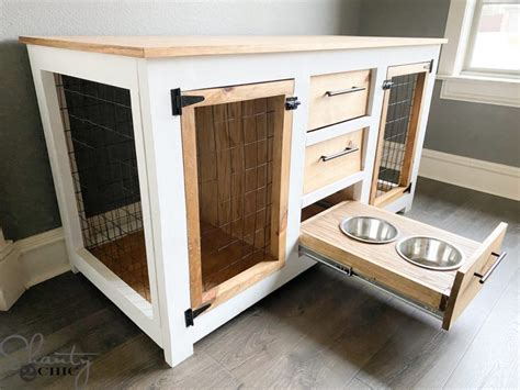 5 Free Double Dog Crate Furniture Plans (With Pictures) | Doggie Designer